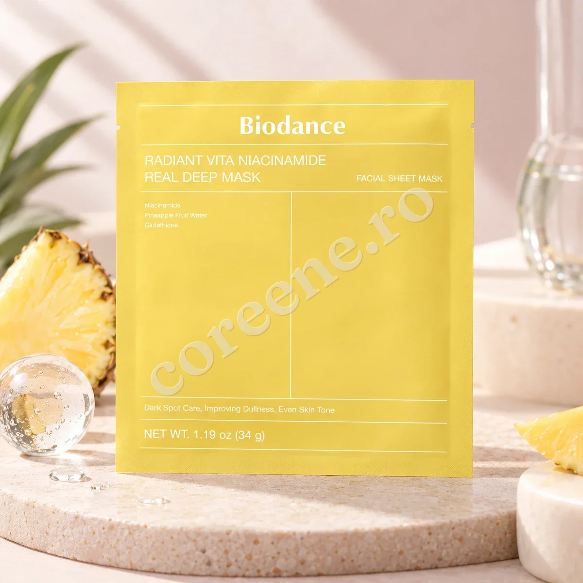 Biodance Radiant Vita Niacinamide Real Deep Mask, 1 mască (34 g) – fotografia 1