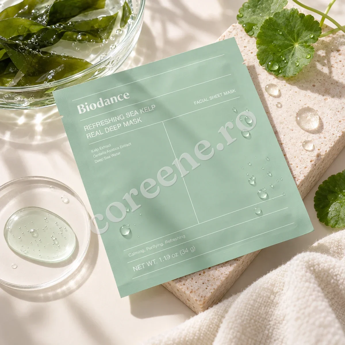 Biodance Refreshing Sea Kelp Real Deep Mask, 1 mască (34 g) – fotografia 2