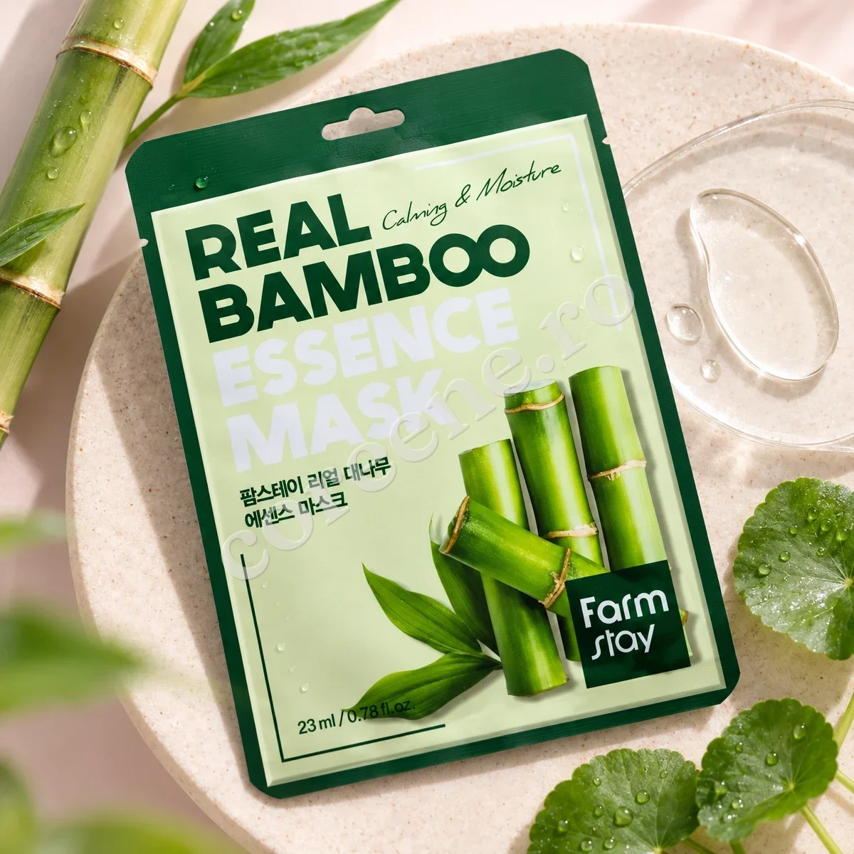 Farmstay Real Bamboo Essence Mask, 1 mască (23 ml) – fotografia 2