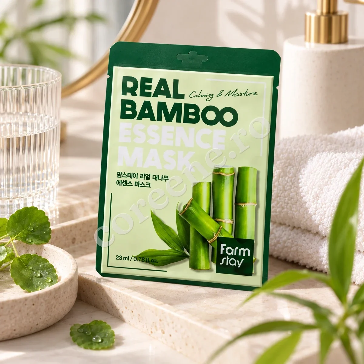 Farmstay Real Bamboo Essence Mask, 1 mască (23 ml) – fotografia 3