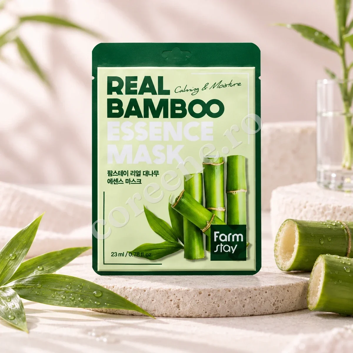 Farmstay Real Bamboo Essence Mask, 1 mască (23 ml) – fotografia 1