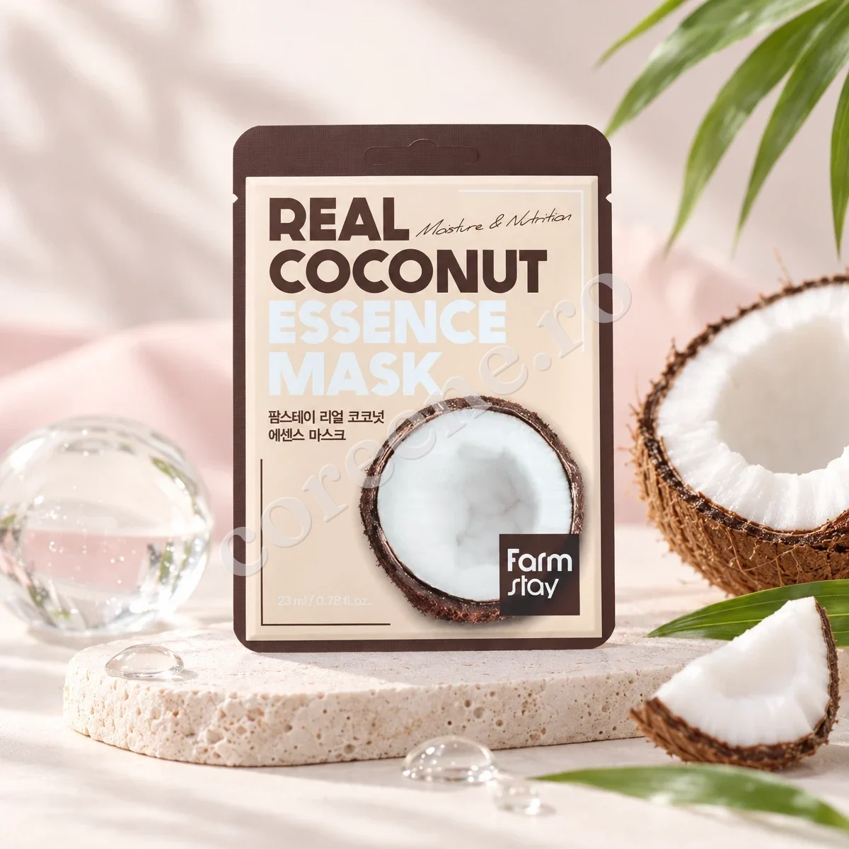 Farmstay Real Coconut Essence Mask, 1 mască (23 ml) – fotografia 1