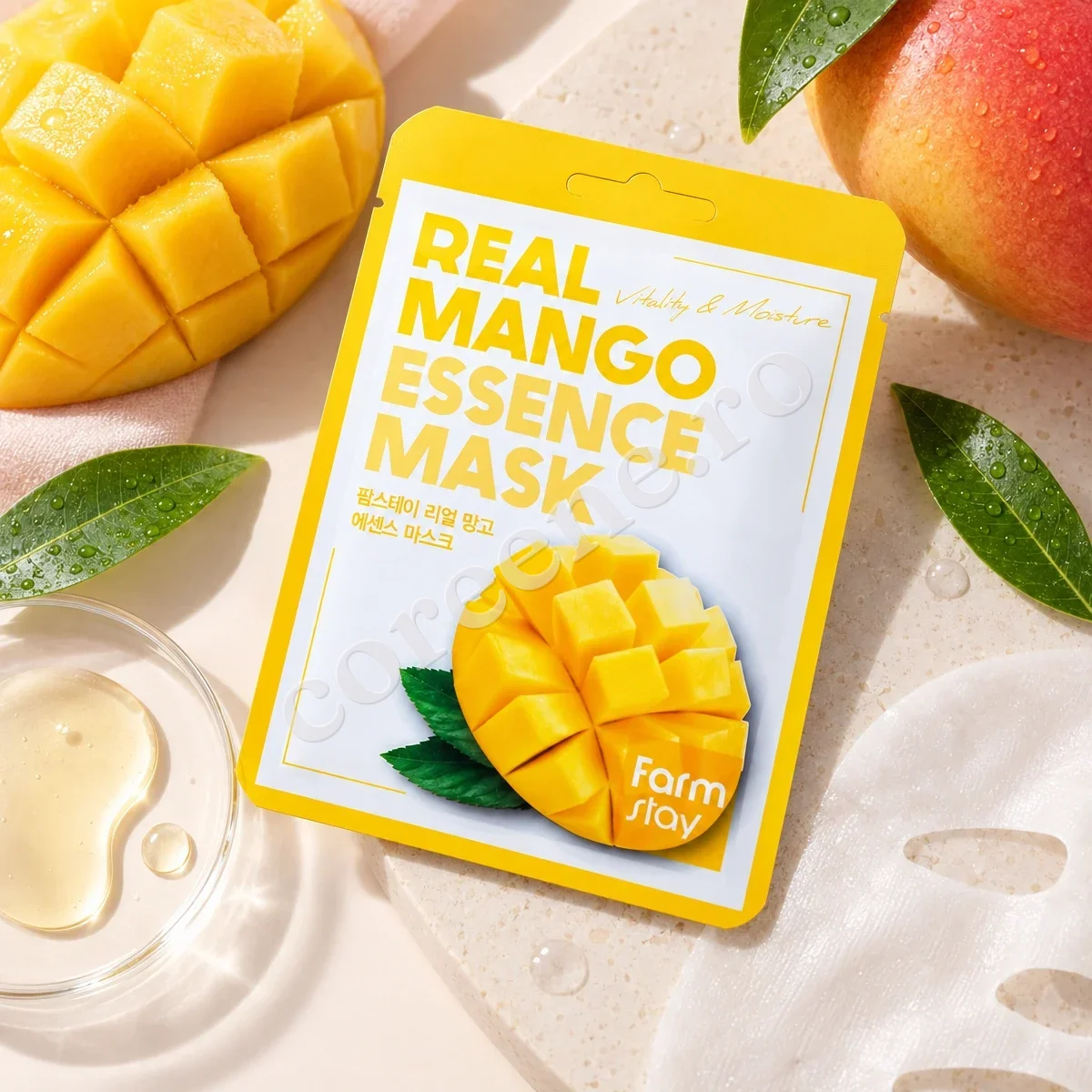 Farmstay Real Mango Essence Mask, 1 mască (23 ml) – fotografia 2