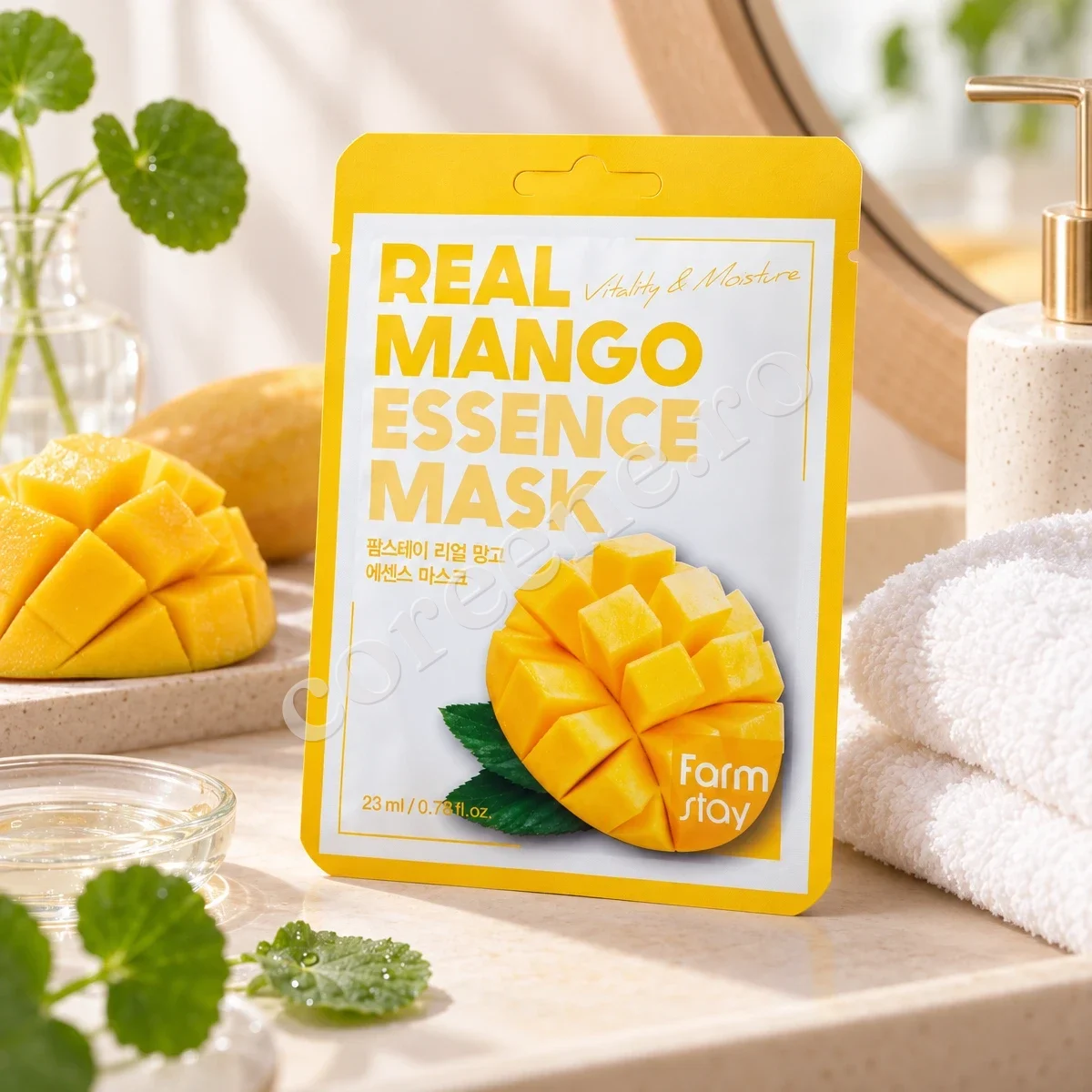 Farmstay Real Mango Essence Mask, 1 mască (23 ml) – fotografia 3