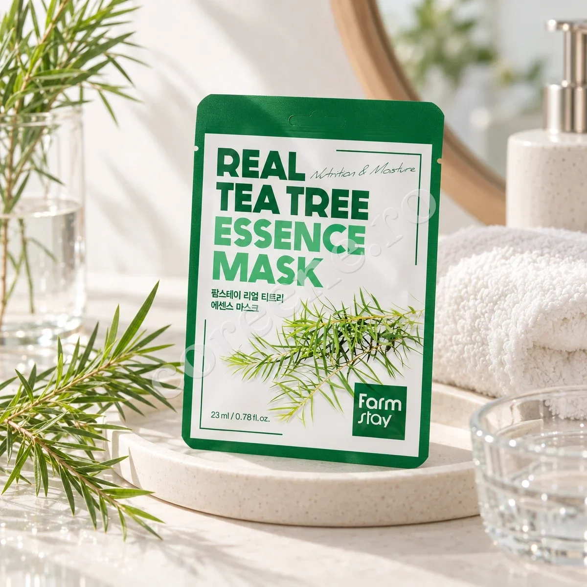 Farmstay Real Tea Tree Essence Mask, 1 mască (23 ml) – fotografia 3