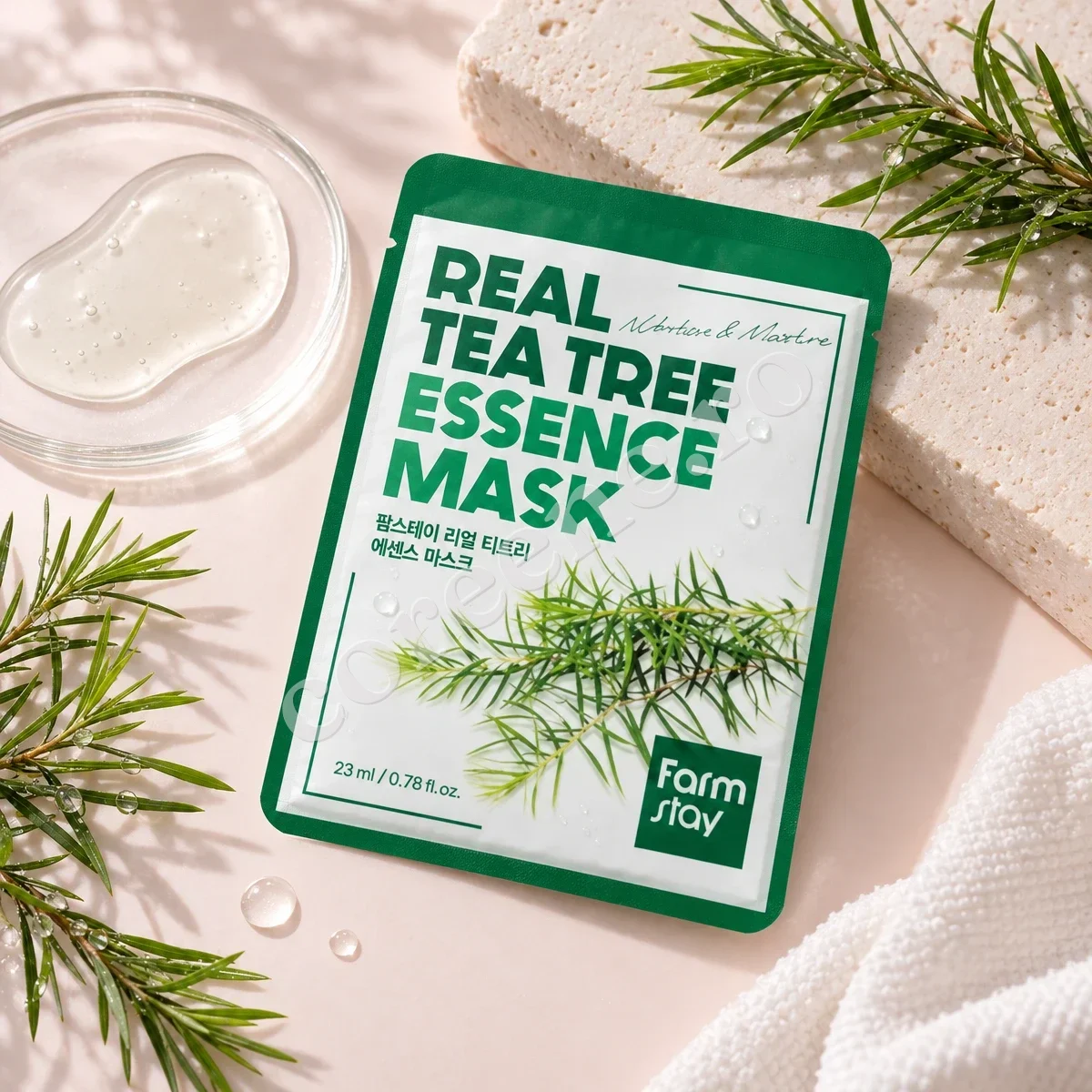 Farmstay Real Tea Tree Essence Mask, 1 mască (23 ml) – fotografia 2