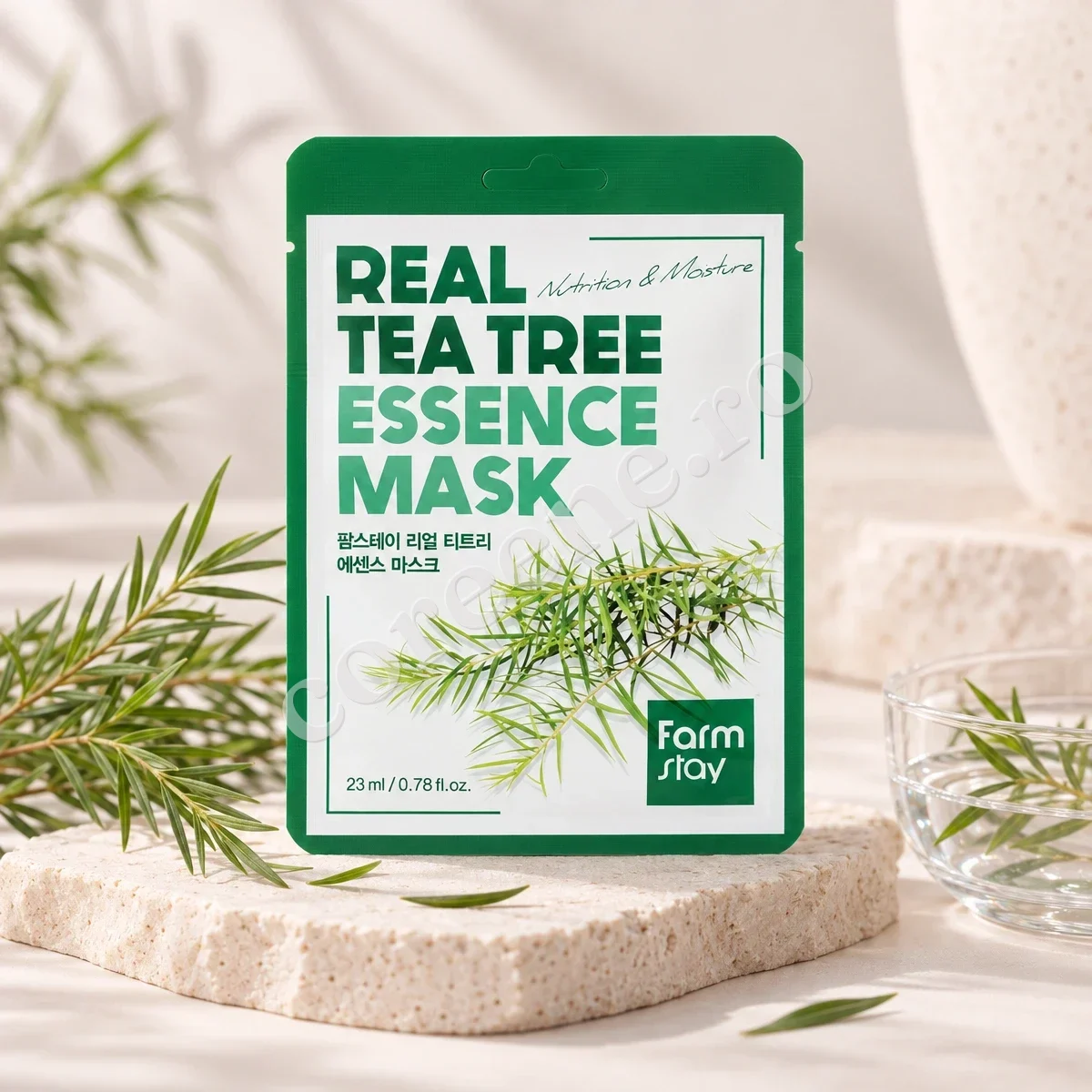 Farmstay Real Tea Tree Essence Mask, 1 mască (23 ml) – fotografia 1