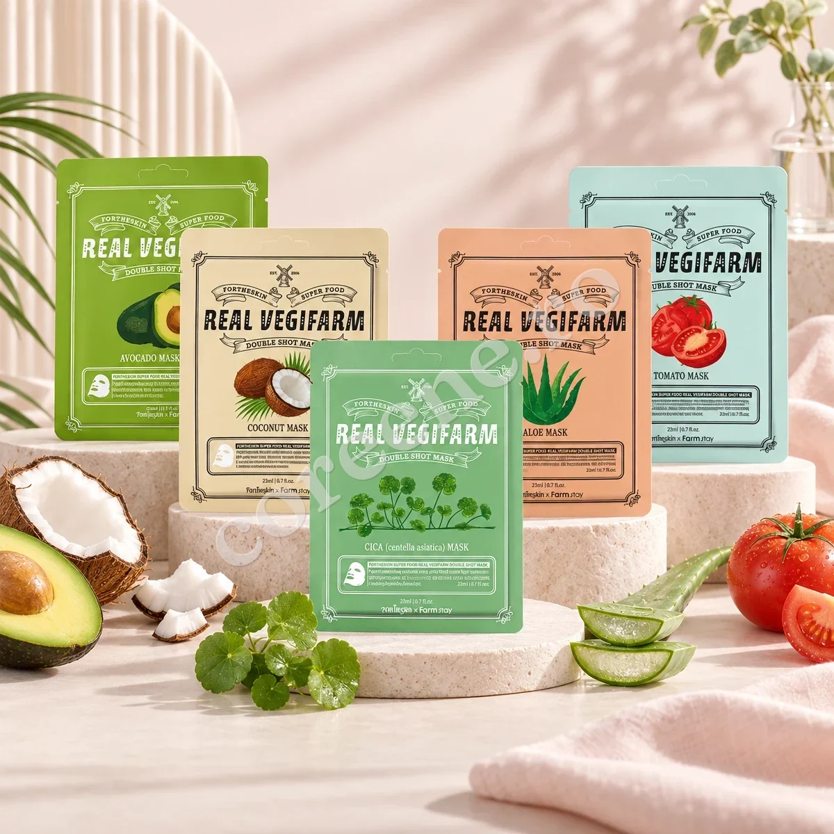 Fortheskin Super Food Real Vegifarm Double Shot Mask, 1 mască (23 ml) – fotografia 1
