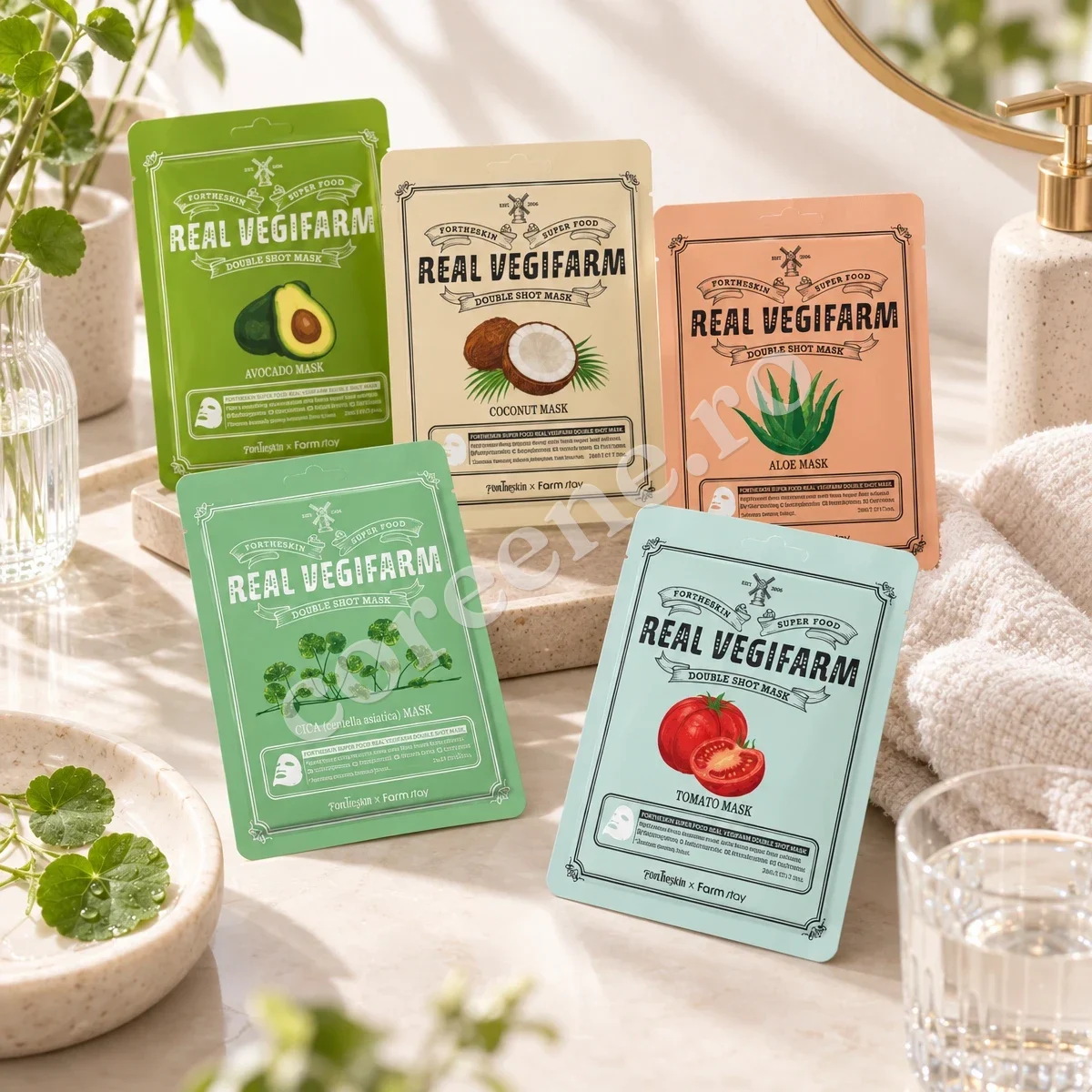 Fortheskin Super Food Real Vegifarm Double Shot Mask, 1 mască (23 ml) – fotografia 3