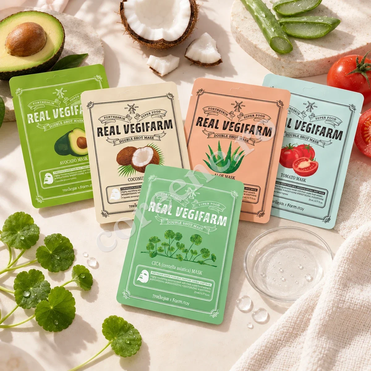 Fortheskin Super Food Real Vegifarm Double Shot Mask, 1 mască (23 ml) – fotografia 2
