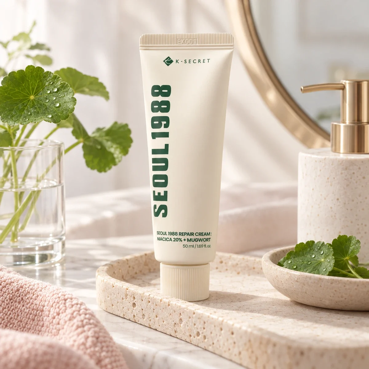 K-Secret Seoul 1988 Repair Cream: Niacica 20% + Mugwort, 50 ml – fotografia 3