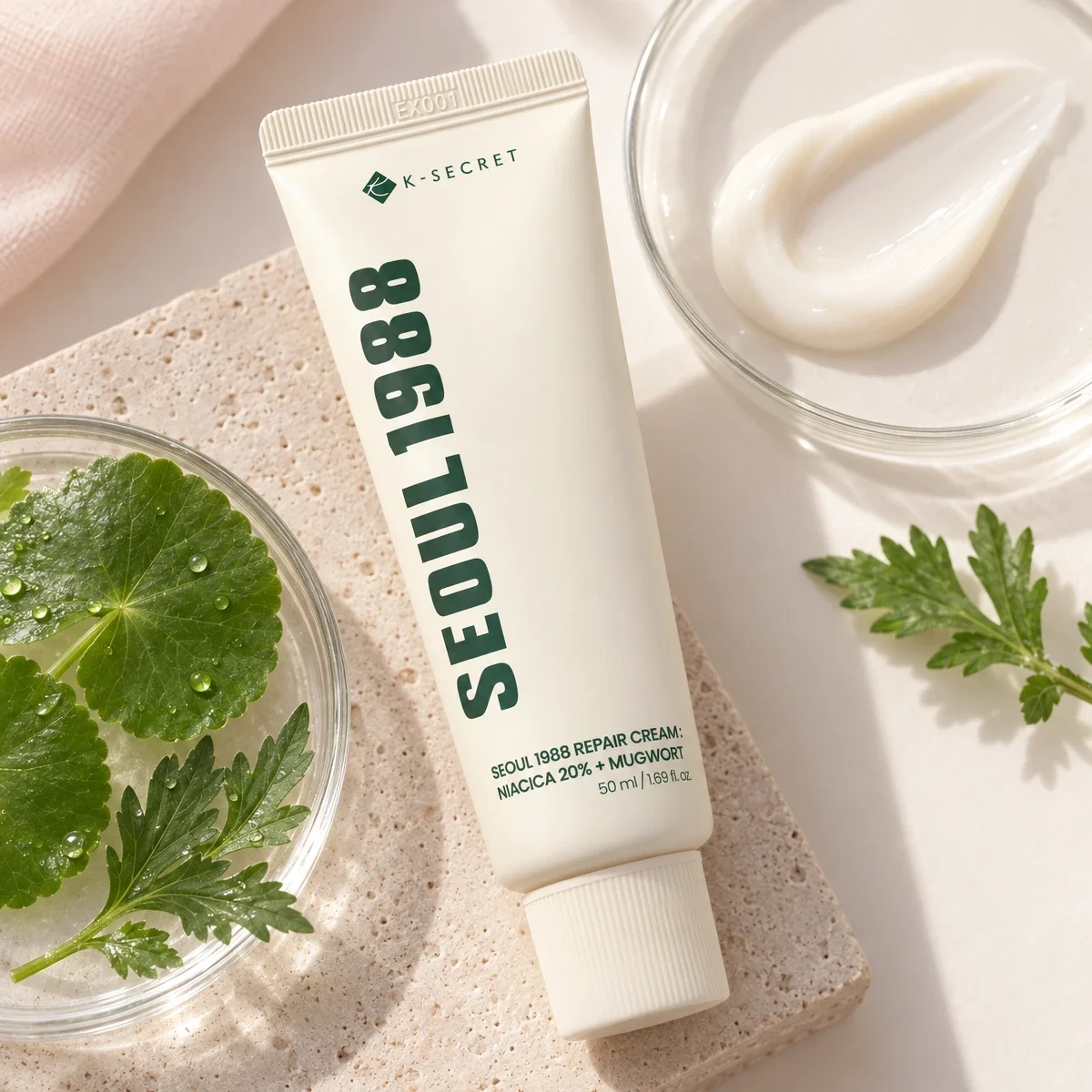K-Secret Seoul 1988 Repair Cream: Niacica 20% + Mugwort, 50 ml – fotografia 2