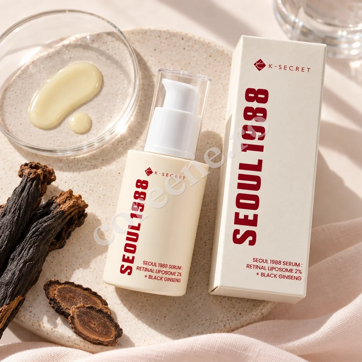 K-Secret Seoul 1988 Serum: Retinal Liposome 2% + Black Ginseng, 30 ml – fotografia 2
