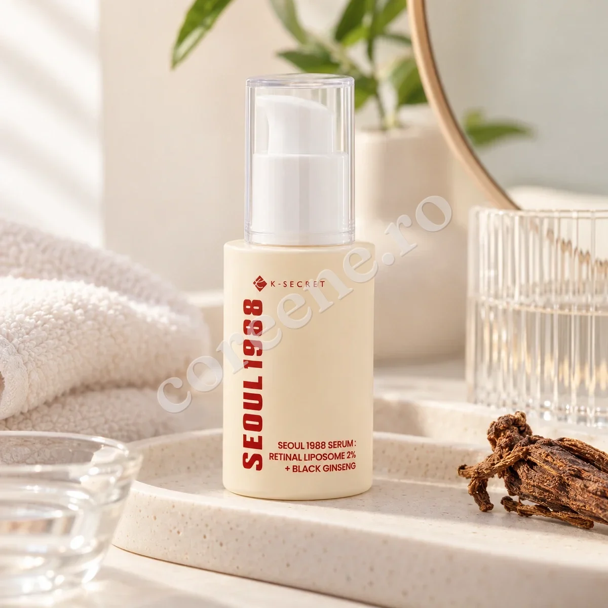 K-Secret Seoul 1988 Serum: Retinal Liposome 2% + Black Ginseng, 30 ml – fotografia 3