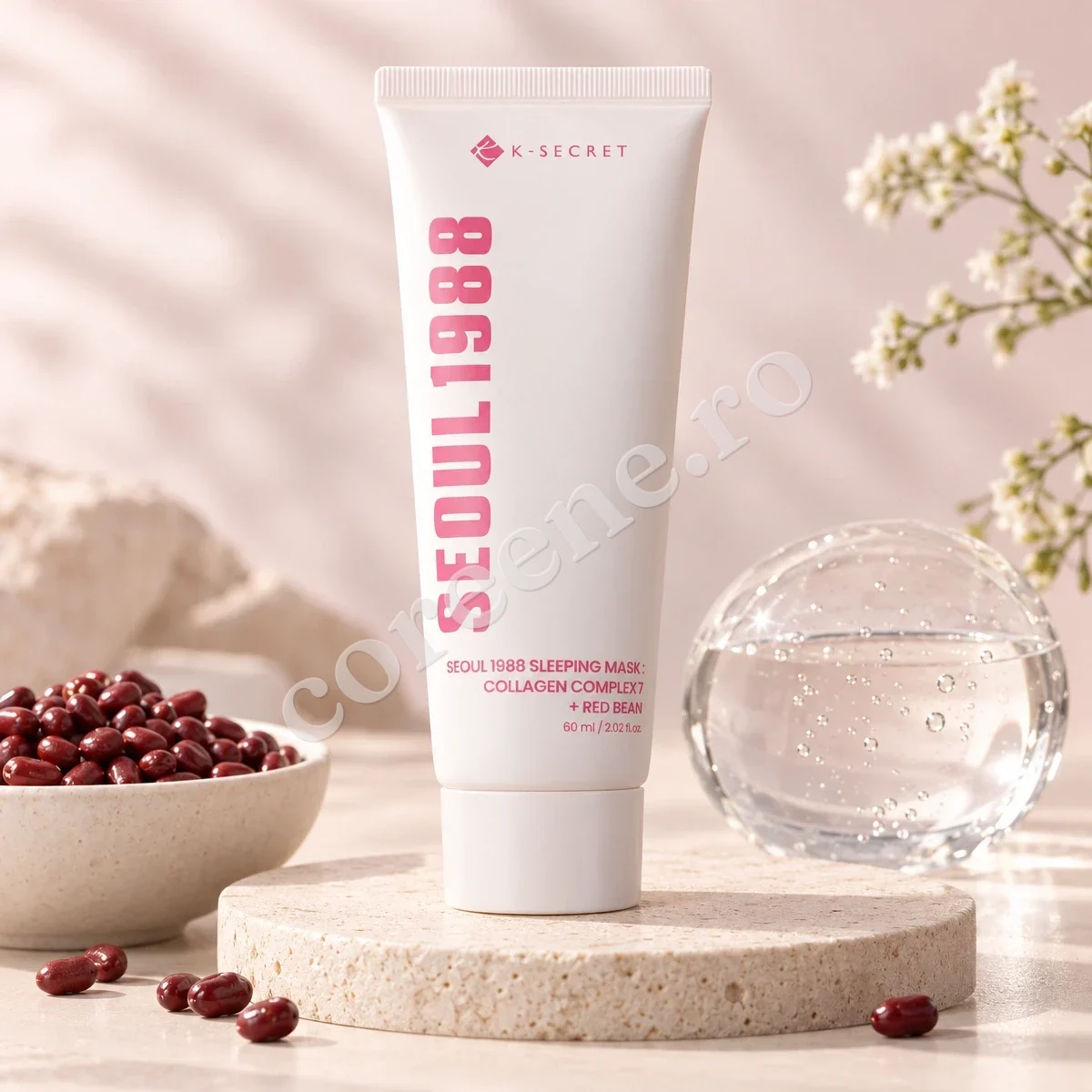 K-Secret Seoul 1988 Sleeping Mask: Collagen Complex 7 + Red Bean, 60 ml – fotografia 1