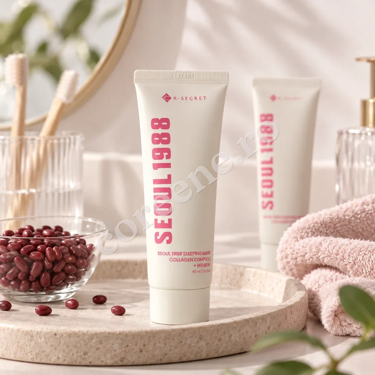 K-Secret Seoul 1988 Sleeping Mask: Collagen Complex 7 + Red Bean, 60 ml – fotografia 3