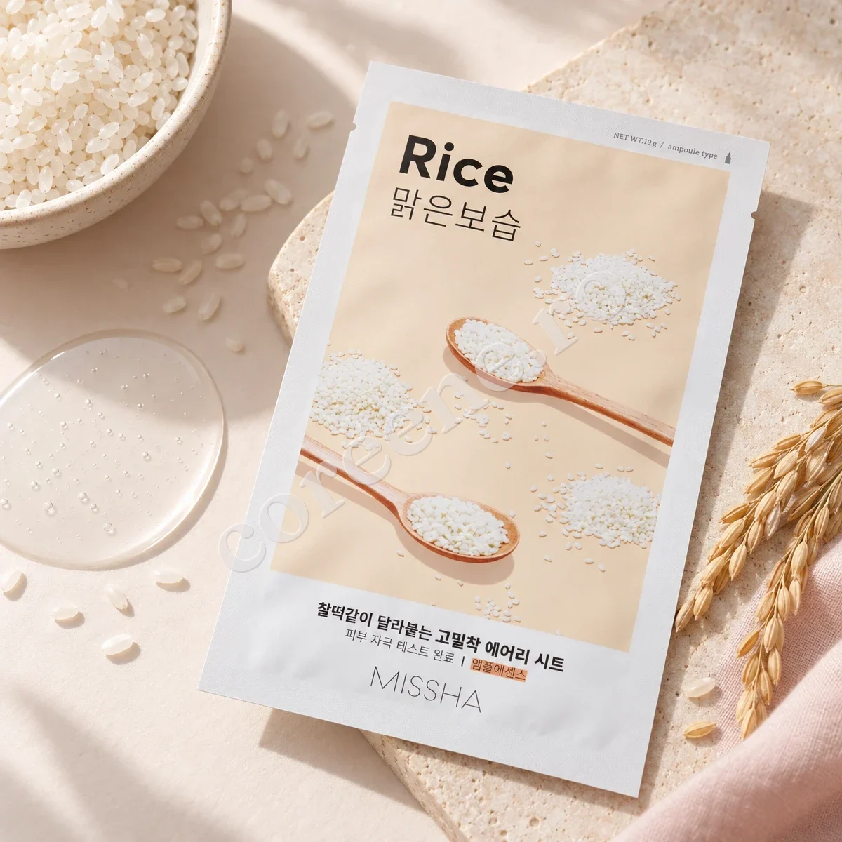 Missha Airy Fit Sheet Mask Rice, 1 mască (19 g) – fotografia 2