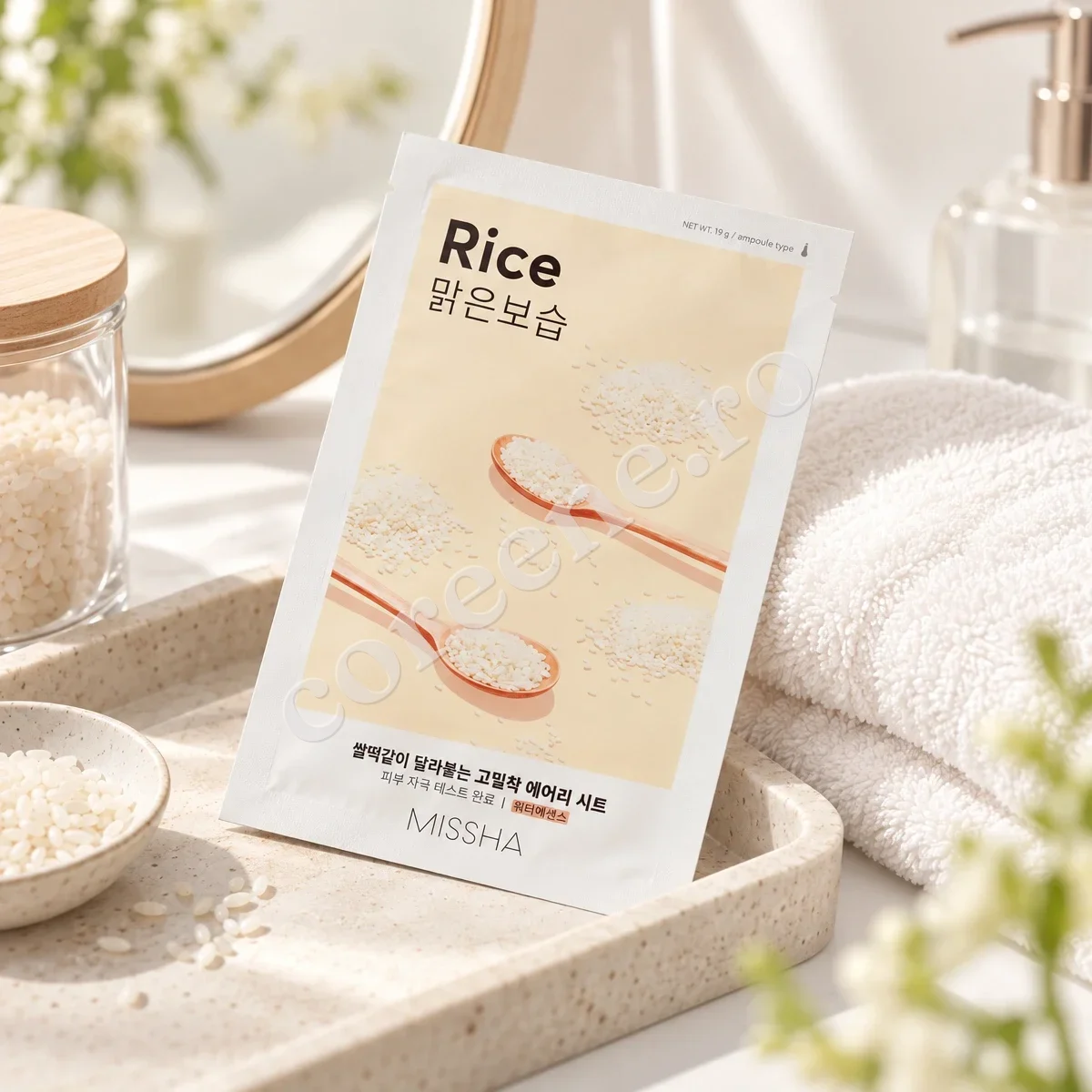 Missha Airy Fit Sheet Mask Rice, 1 mască (19 g) – fotografia 3
